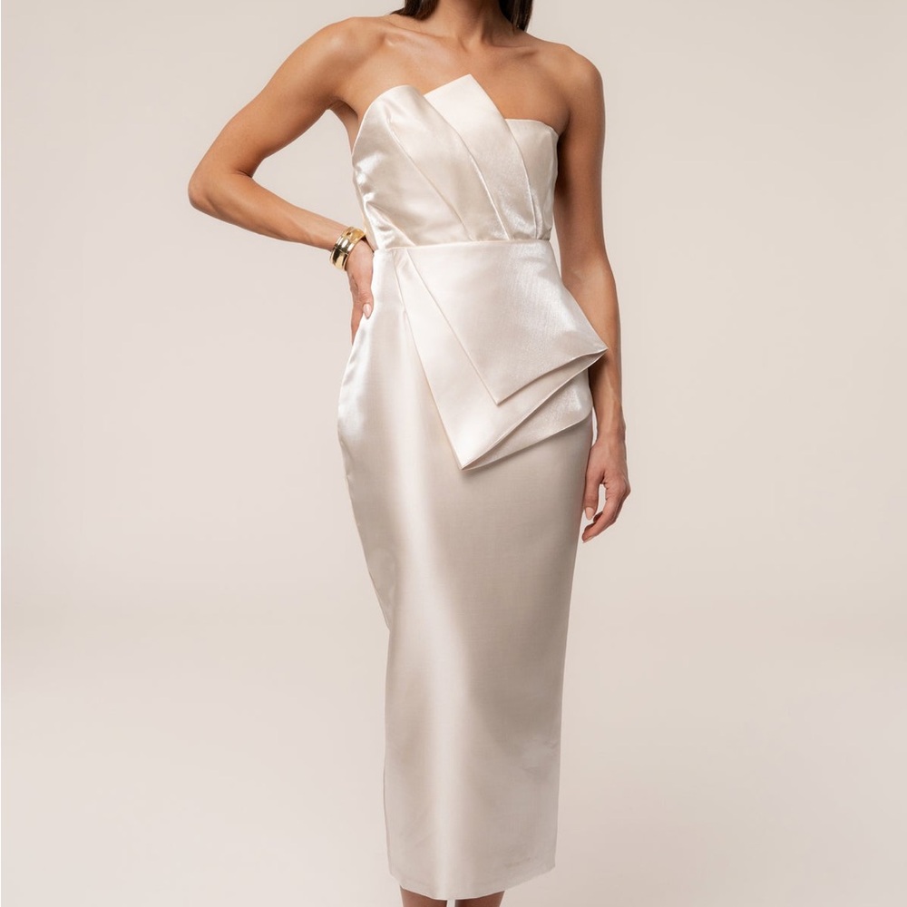 JLUXLABEL ivory cream luxurious midi skirt - Picture 3 of 10